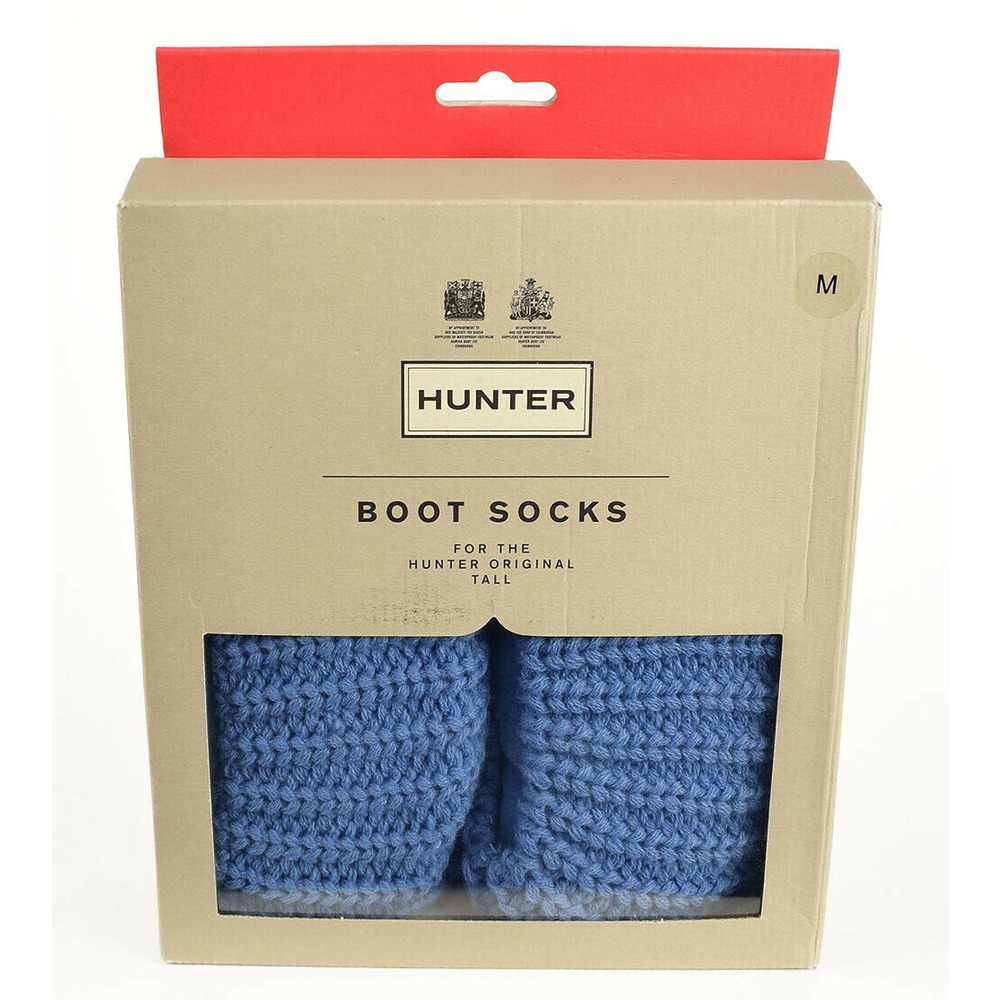 HUNTER Blue Cardigan Original Tall Boot Socks MED